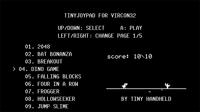 Menu screenshot